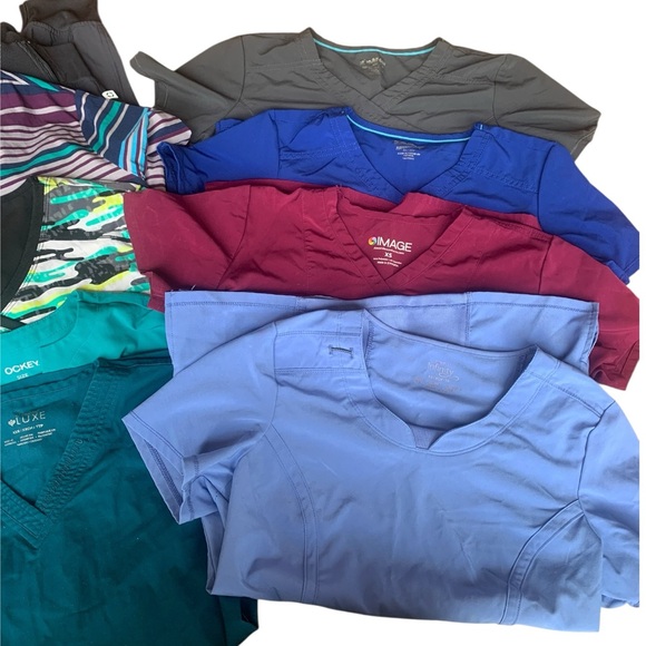 Scrub Sets Bundle - 
Tops: XXS (3) XS (4) and (1) S
Bottoms: (6) Small - Picture 2 of 8